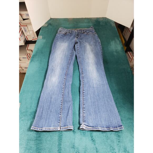Levis Jeans Size 6 Womens Blue Stretch Pants Denim Mid Rise Bold Curve Bootcut - Picture 1 of 14
